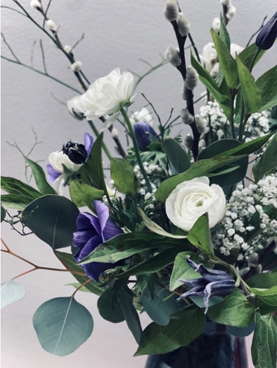 Foto Blumenstrauss, Frühling, blau, weiss