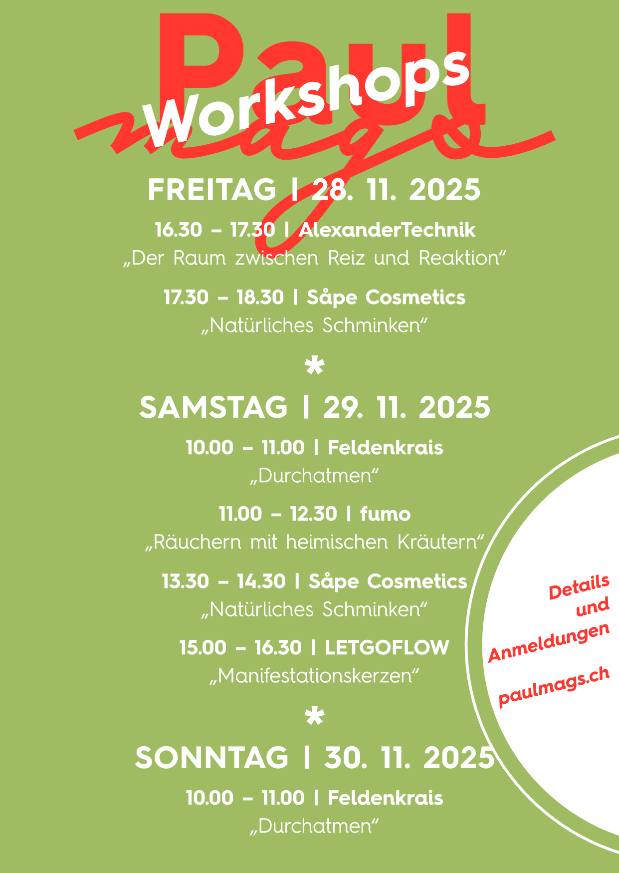 Paul Mags Workshop Agenda